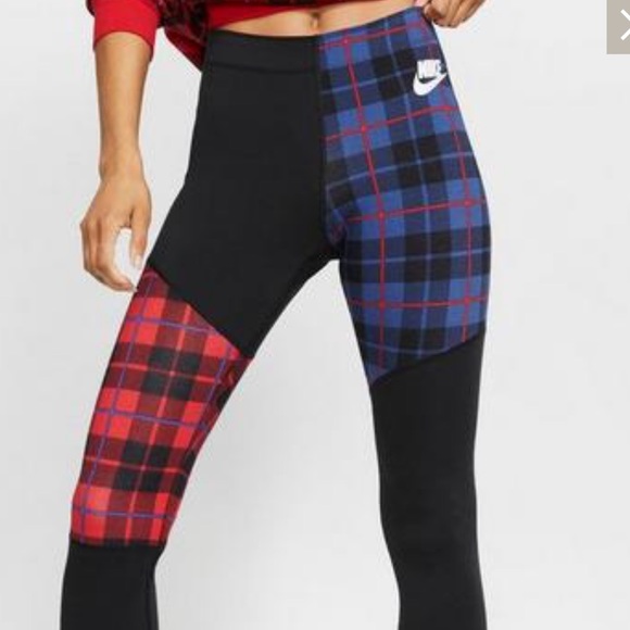 plaid nike leggings